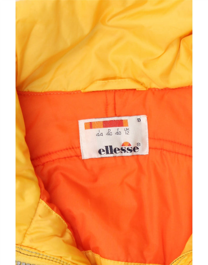 Jachetă de schi supradimensionată cu glugă pentru femei Ellesse UK 12 Poliamidă galbenă medie