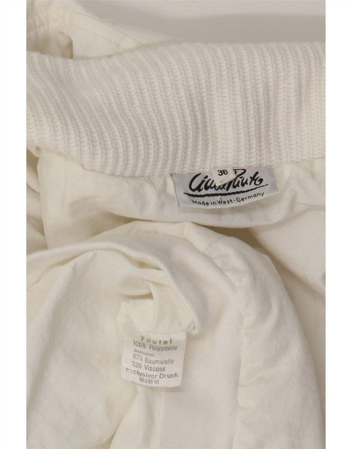 VINTAGE Jachetă supradimensionată pentru damă EU 38 Poliamidă albă medie