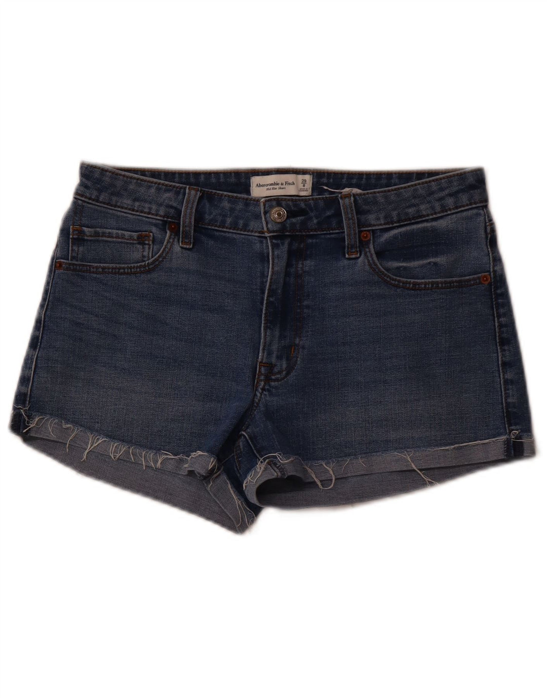 ABERCROMBIE & FITCH Pantaloni scurți din denim cu talie medie pentru femei US 8 Medium W29 Blue