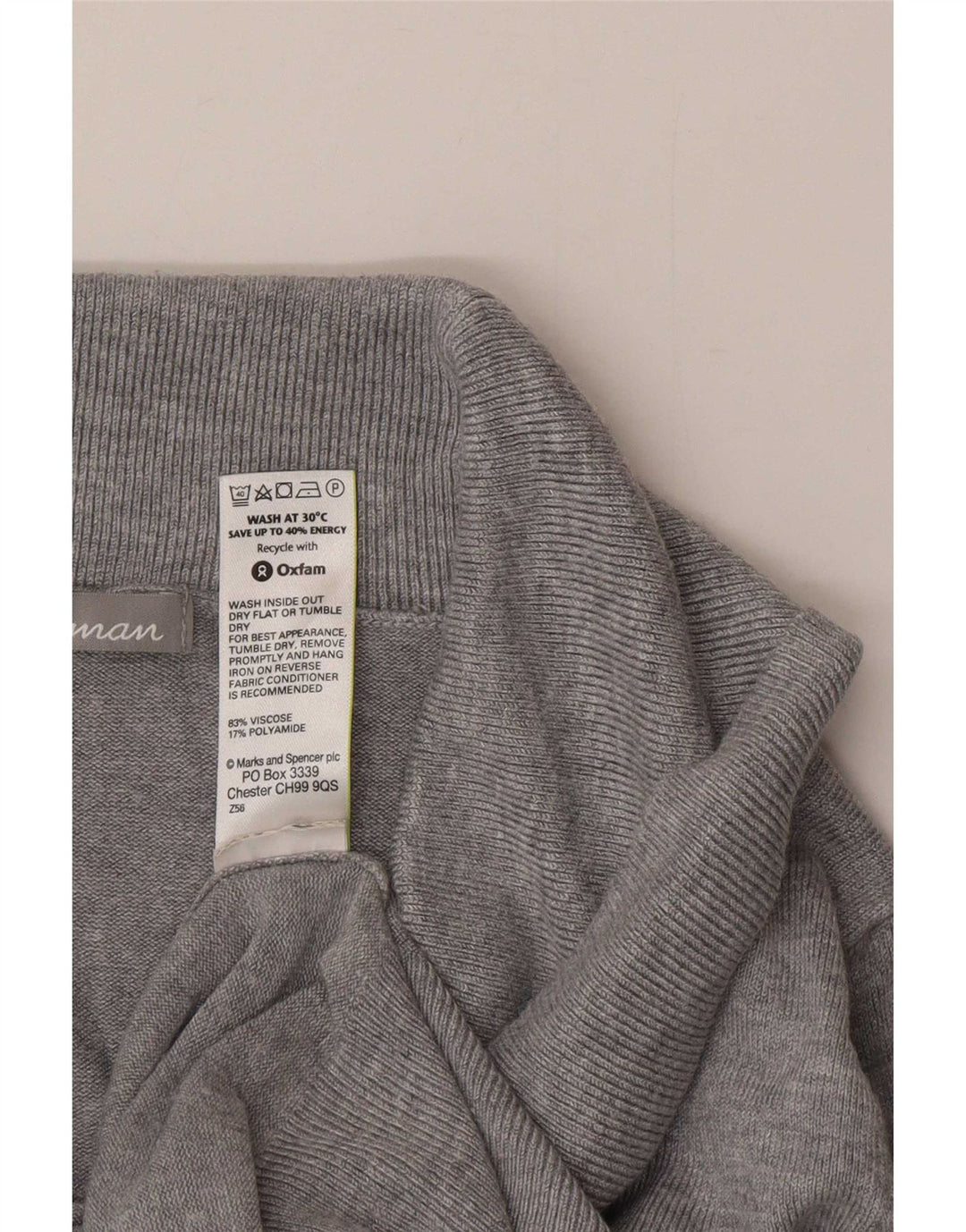 Pulover pentru femei Marks & Spencer cu gât rulat din viscoză, gri mediu, UK 12