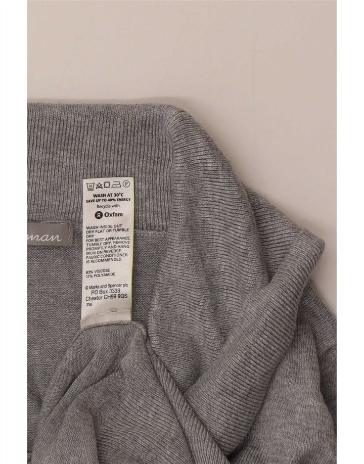 Pulover pentru femei Marks & Spencer cu gât rulat din viscoză, gri mediu, UK 12