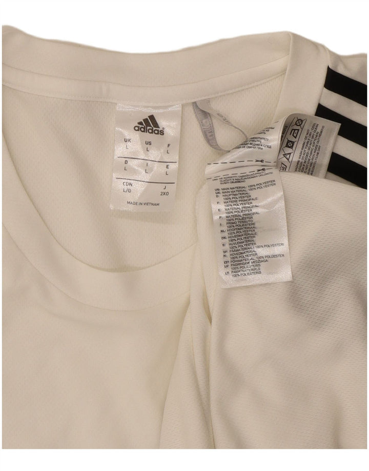 Tricou Adidas Climalite pentru bărbați Top mare, alb, poliester color bloc