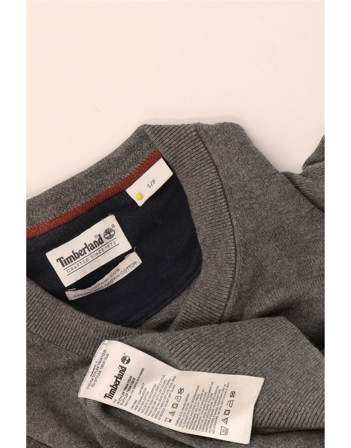 Pulover cu decolteu în V Timberland pentru bărbați, bumbac, gri mic