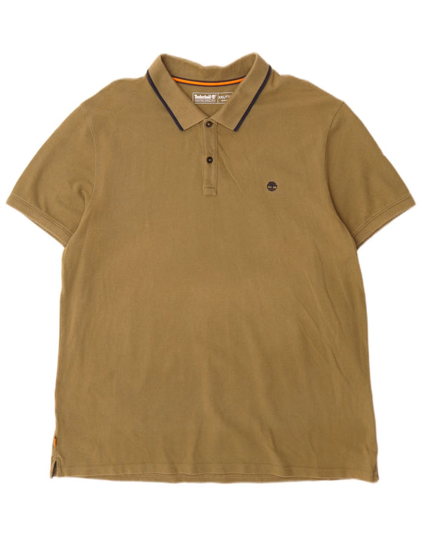 Tricou polo pentru bărbați Timberland slim fit 2XL kaki