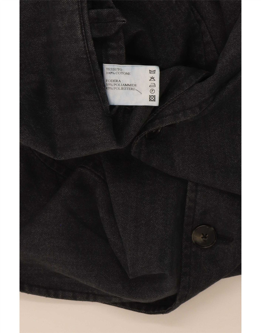 Jachetă vintage pentru bărbați cu 3 nasturi IT 52 XL bumbac cu dungi gri
