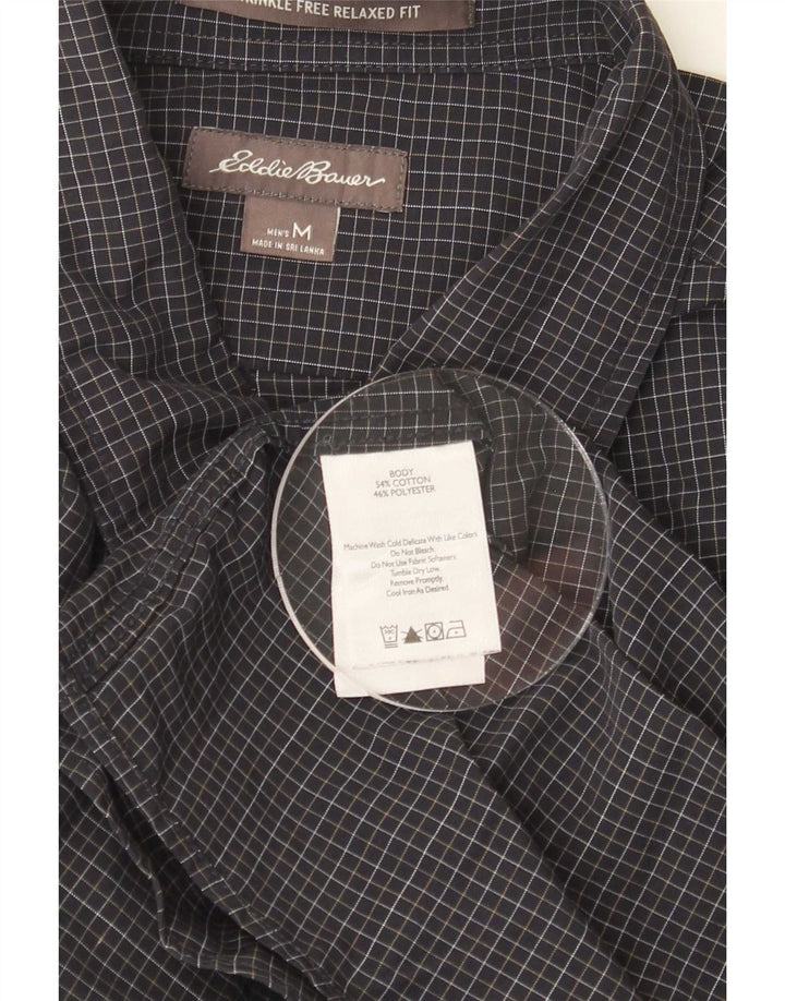 Cămașă pentru bărbați Eddie Bauer, cu o formă relaxată, din bumbac cu carouri, albastru bleumarin mediu