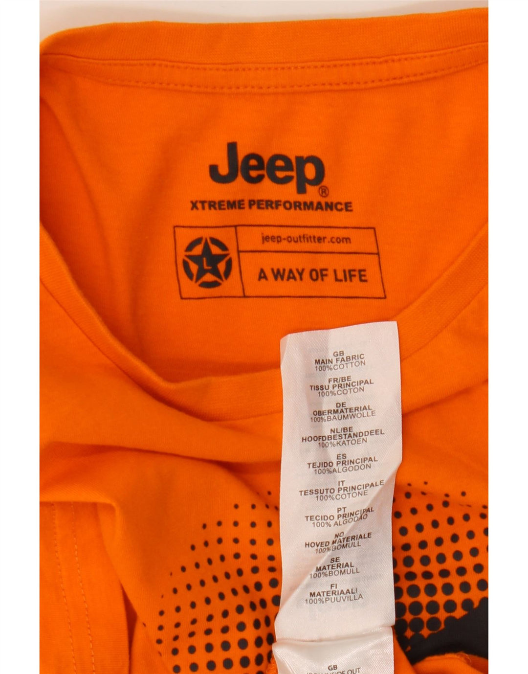 Tricou grafic pentru bărbați Jeep Top mare bumbac portocaliu