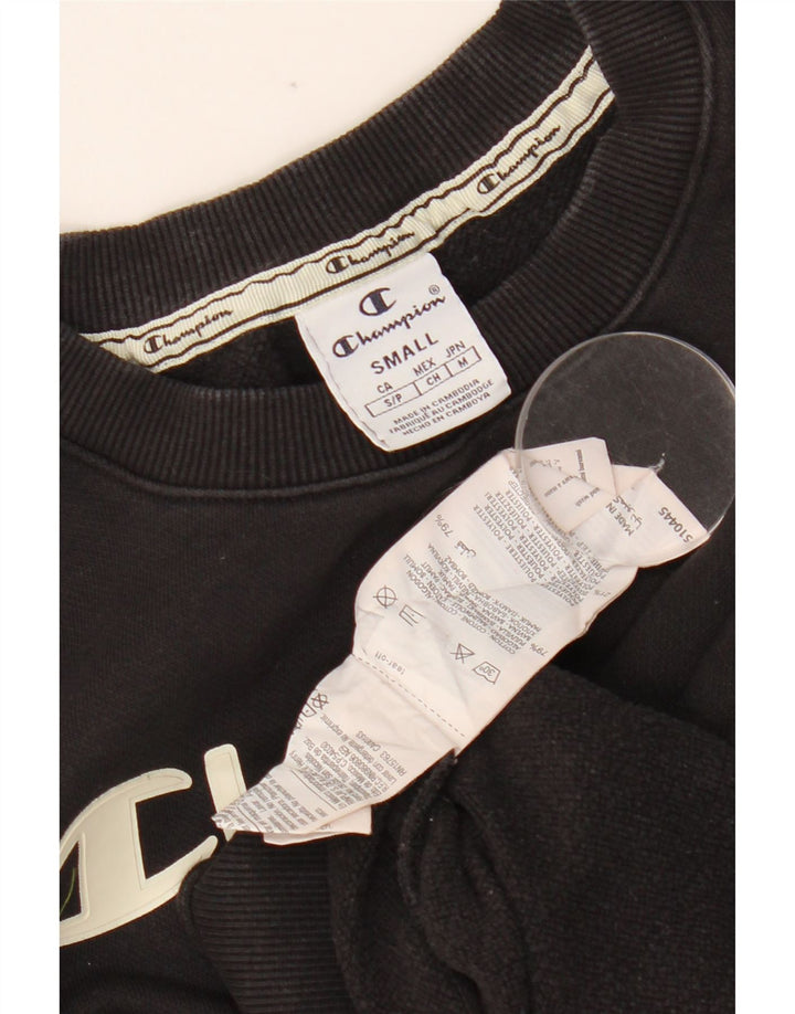Pulover pentru damă CHAMPION cu grafică pentru femei, UK 10, bumbac negru mic