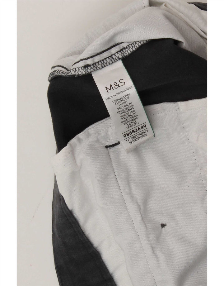 Pantaloni chino subțiri pentru bărbați Marks & Spencer L34 L33 bumbac gri