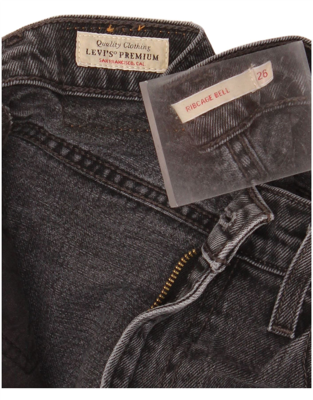 Blugi pentru femei Ribcage cu talie înaltă LEVI'S L26 L32 gri