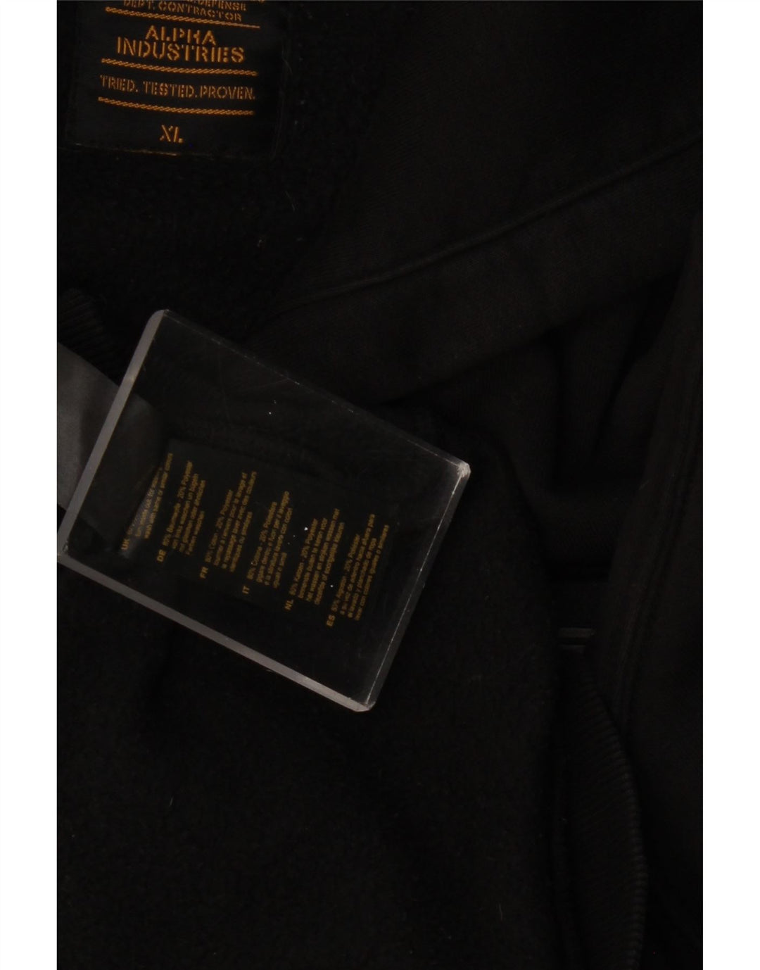 ALPHA INDUSTRIES Hanoră grafică pentru bărbați, XL, bumbac negru