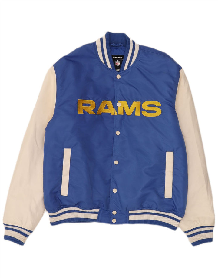Jachetă pentru bărbați Pull & Bear Los Angeles Rams Varsity UK 38 Medium Blue Sports