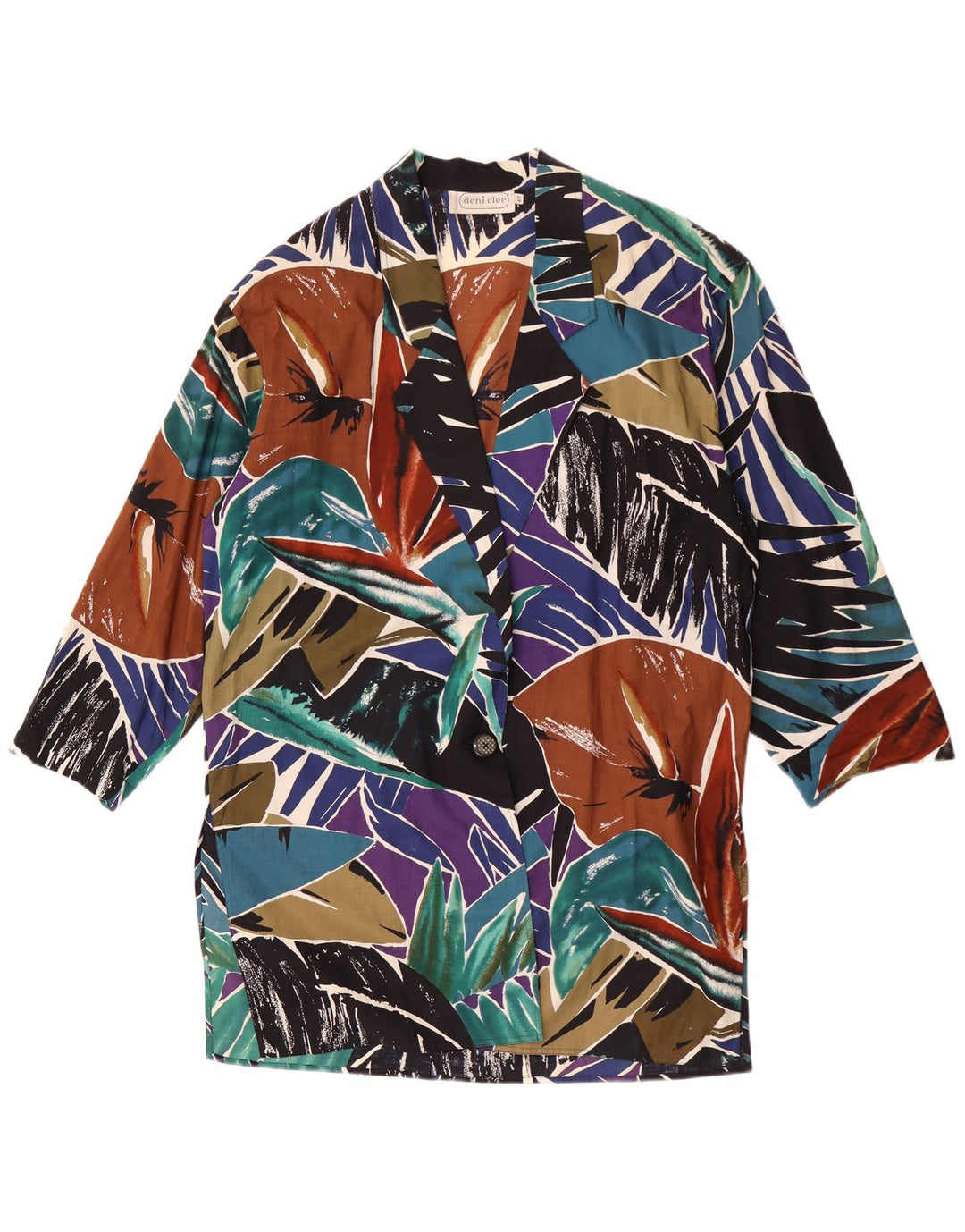 Top cardigan supradimensionat pentru femei Deni-Cler IT 42 Medium Multicolor Floral