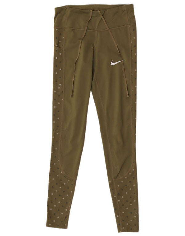 Leggings Nike Dri Fit pentru femei UK 4 XS Kaki Poliester cu buline