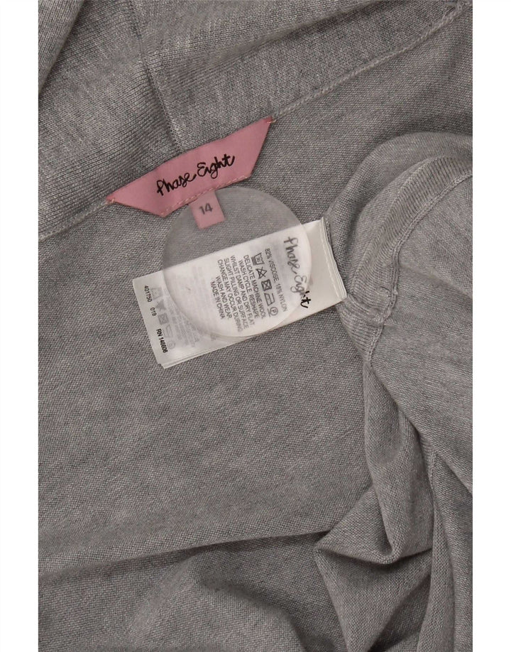 Pulover cardigan deschis pentru femei Phase Eight UK 14 Medium Gri Viscose