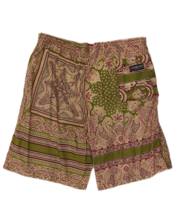 Pantaloni scurți de înot Allen Cox pentru bărbați 2XL, bumbac verde Paisley