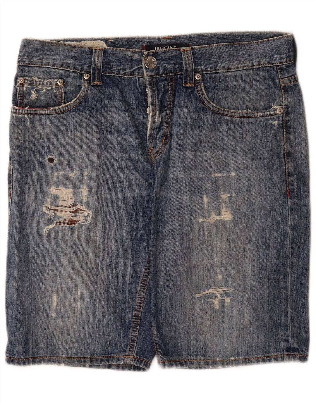 Liu Jo Pantaloni scurți din denim învechit pentru bărbați W32, bumbac albastru mediu