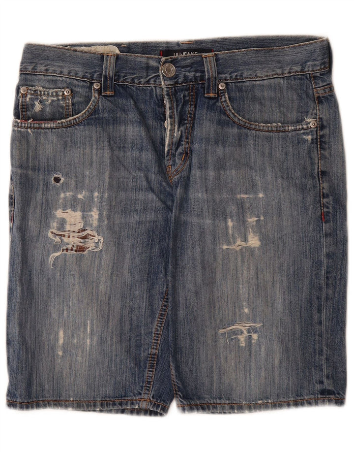 Liu Jo Pantaloni scurți din denim învechit pentru bărbați W32, bumbac albastru mediu