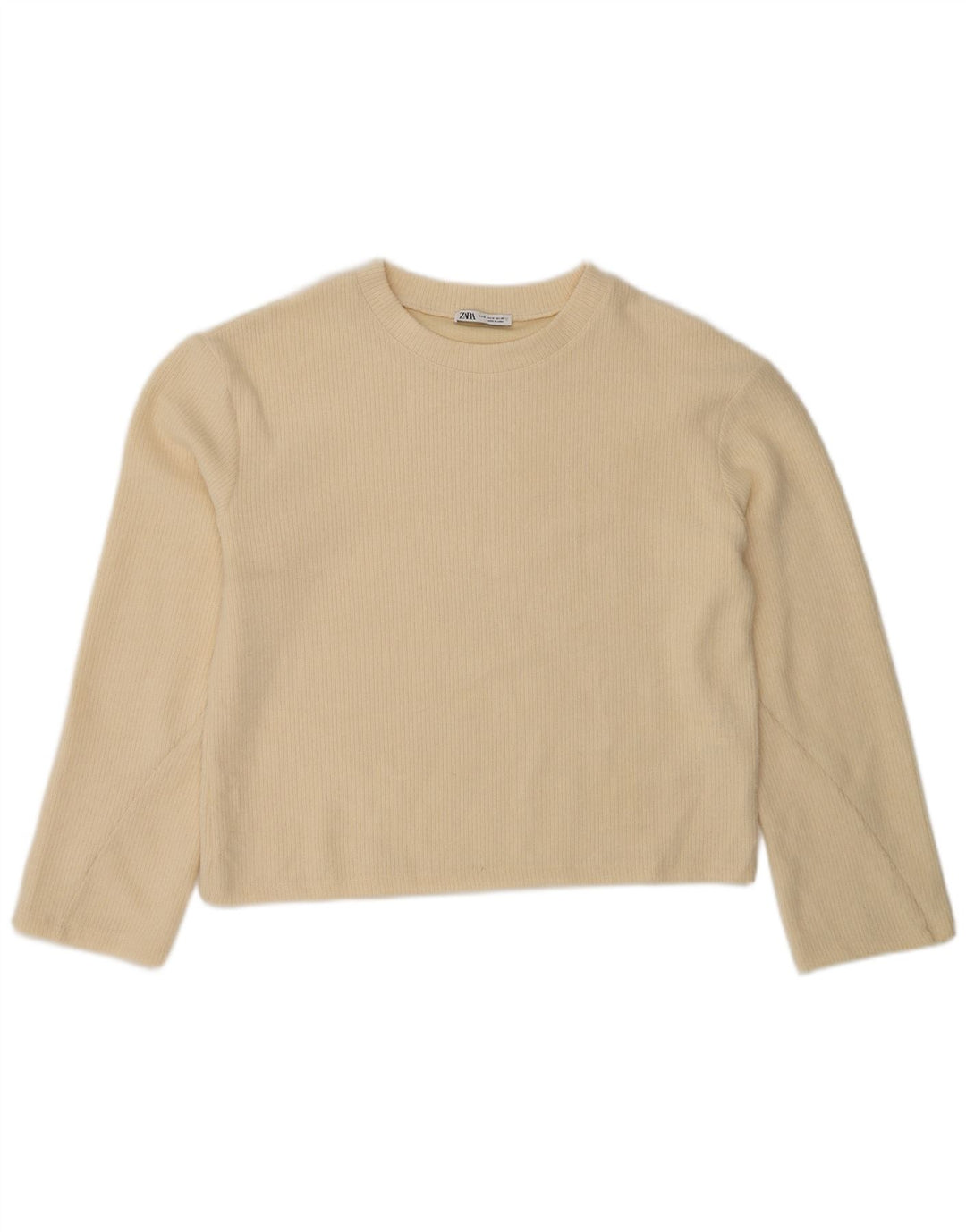Top pentru femei Zara cu mânecă lungă UK 14 Medium Bej Poliester