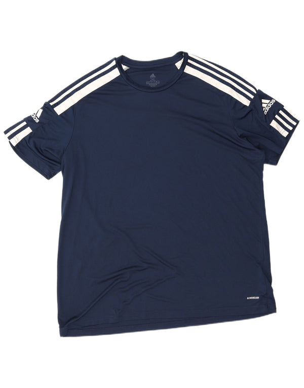Tricou pentru bărbați Adidas Aeroready Top 2XL bleumarin poliester color bloc