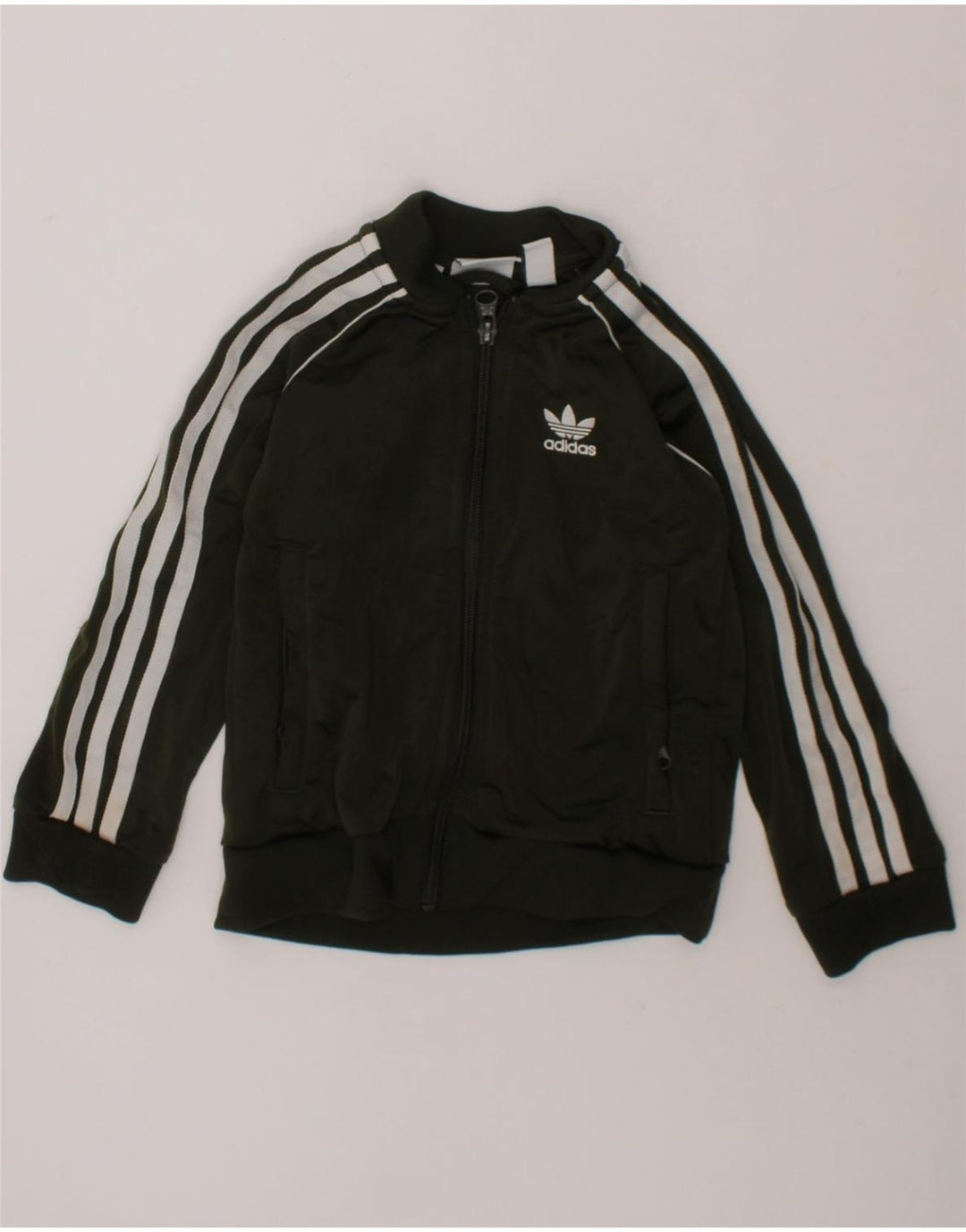 ADIDAS Boys Tracksuit Top Jacket 3-4 Years Khaki Polyester Vintage Adidas and Second-Hand Adidas from Messina Hembry 