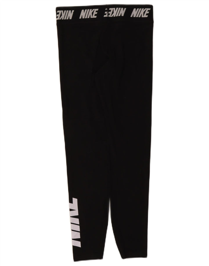 Leggings grafic Nike pentru femei UK 12, bumbac mediu negru