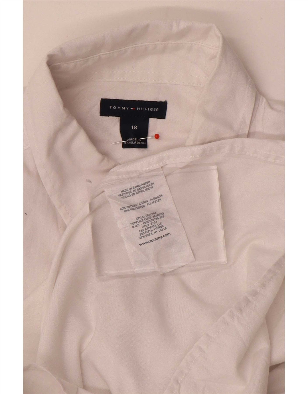 Cămașă Tommy Hilfiger Băieți 15-16 Ani Bumbac Alb