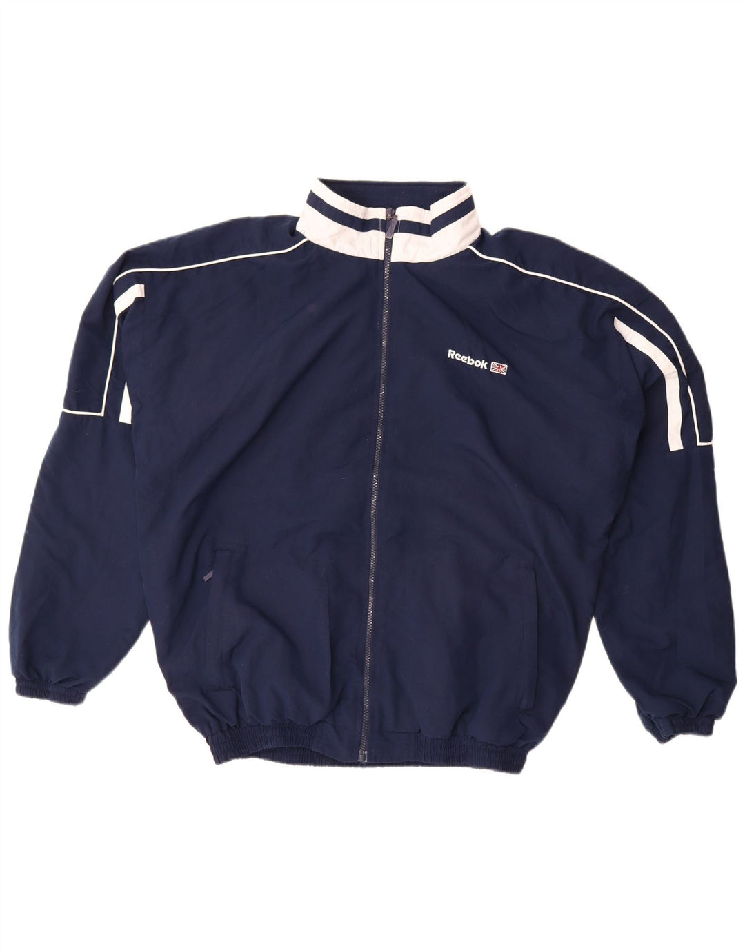 Jachetă de top pentru trening grafic Reebok pentru bărbați, mare, bleumarin, color block