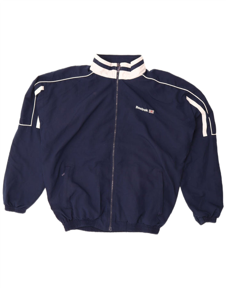 Jachetă de top pentru trening grafic Reebok pentru bărbați, mare, bleumarin, color block