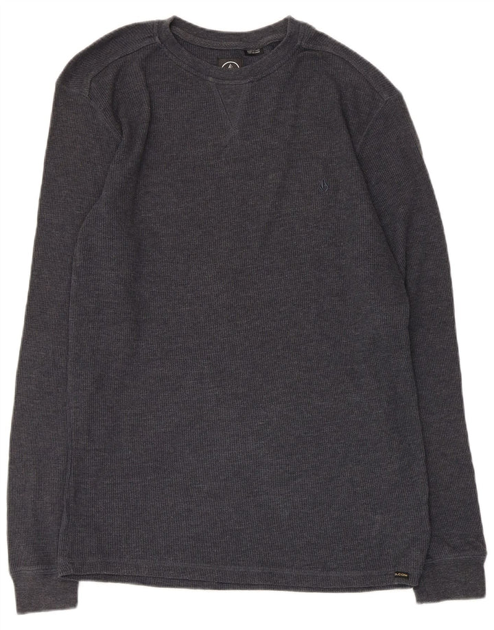 Top cu mânecă lungă Volcom pentru bărbați, bumbac, gri mediu