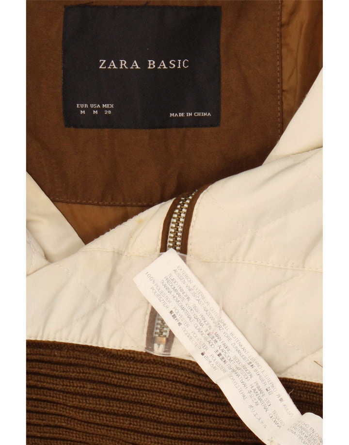 Gilet matlasat Zara pentru femei UK 12 Medium Off White Colorblock Poliester