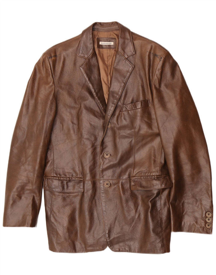 Jachetă de piele vintage pentru bărbați UK 36 Small Brown Classic