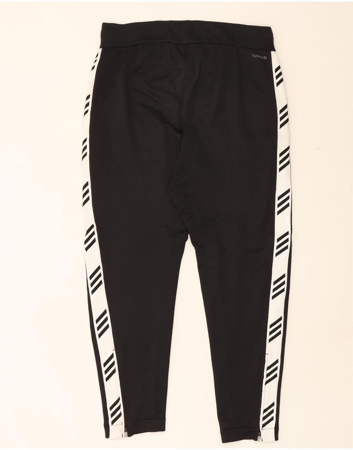 Pantaloni de trening cu grafică Adidas pentru bărbați, poliester negru mediu