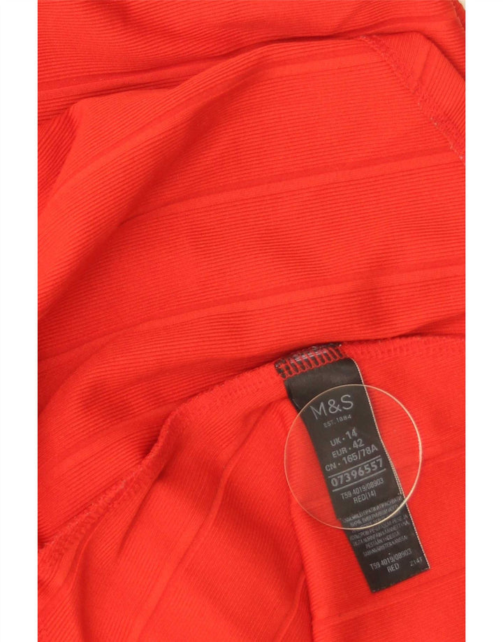 Fusta sirenă pentru femei Marks & Spencer UK 14 mare W32 poliester cu dungi roșii