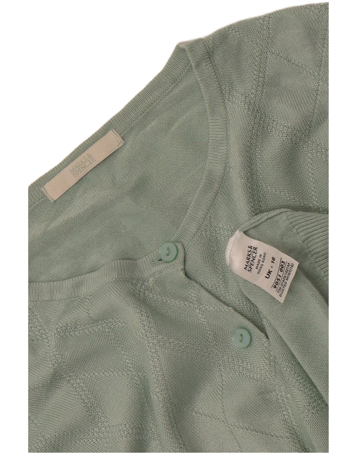 Pulover cardigan pentru femei Marks & Spencer UK 16 Large Green Argyle/Diamond