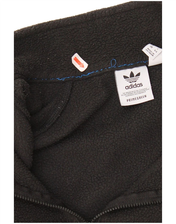 Pulover supradimensionat din lână Adidas pentru femei, cu fermoar, UK 12, poliester mediu negru