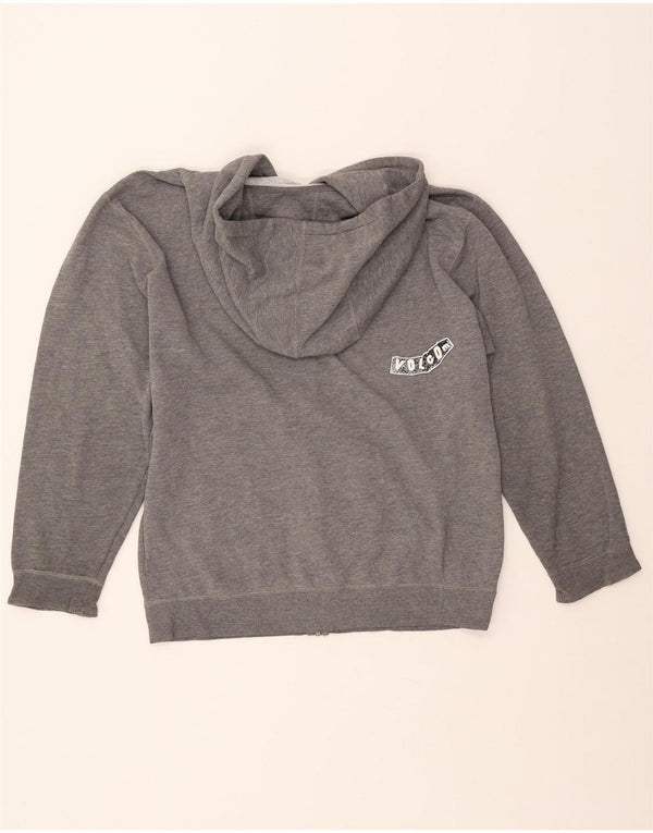 Pulover VOLCOM pentru femei, cu fermoar și grafic, UK 16, mare, gri