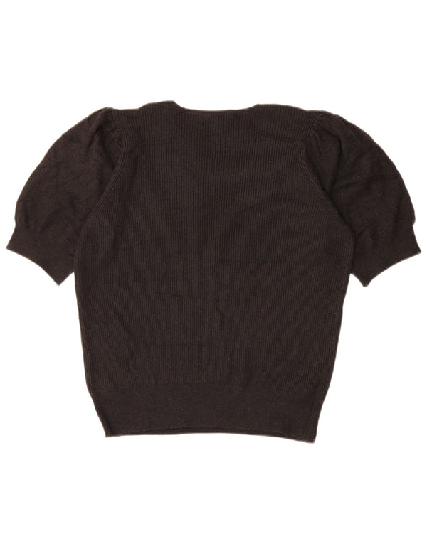 Pulover cu decolteu în V pentru femei Marks & Spencer UK 14 Medium Negru