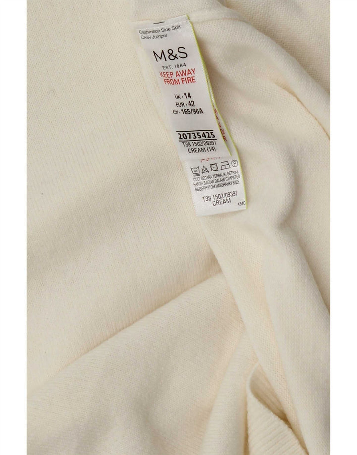 Pulover pentru femei Marks & Spencer cu decolteu triplu UK 14 Medium Off White