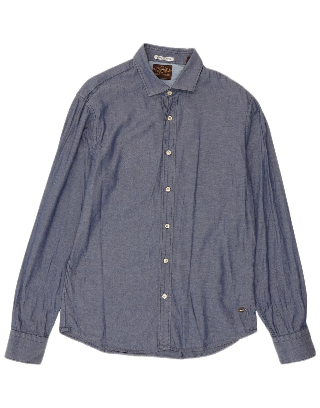 Cămașă pentru bărbați Scotch & Soda, bumbac albastru mediu