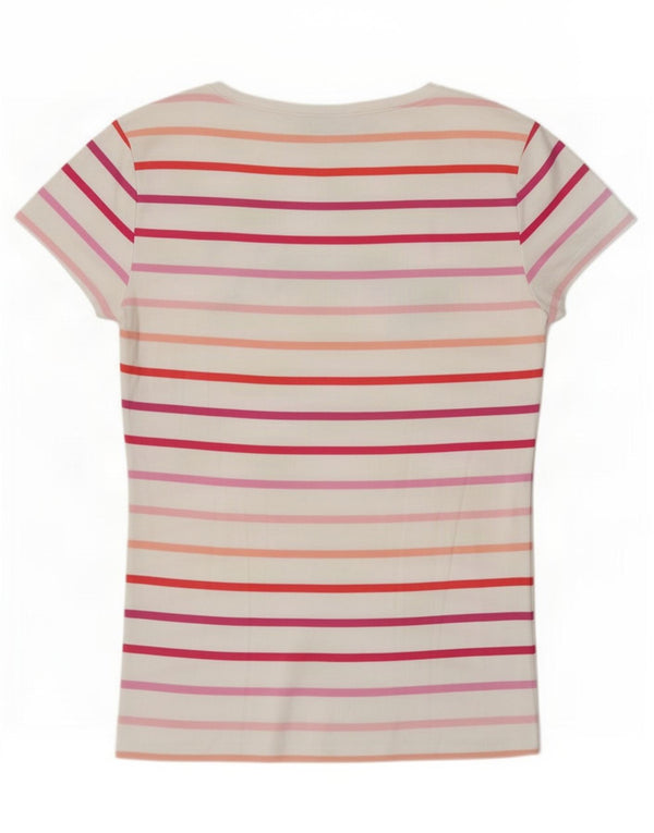 Tricou grafic Tommy Hilfiger pentru femei Top UK 14 Medium White Striped Bumbac