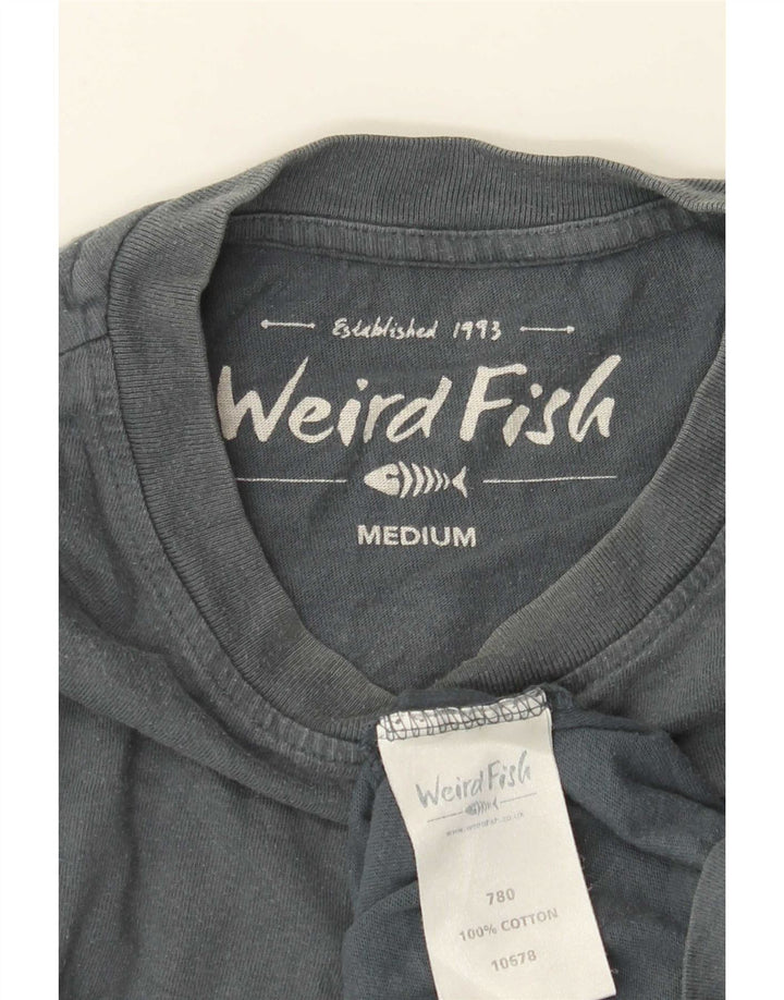Tricou grafic pentru bărbați Weird Fish Top din bumbac gri mediu