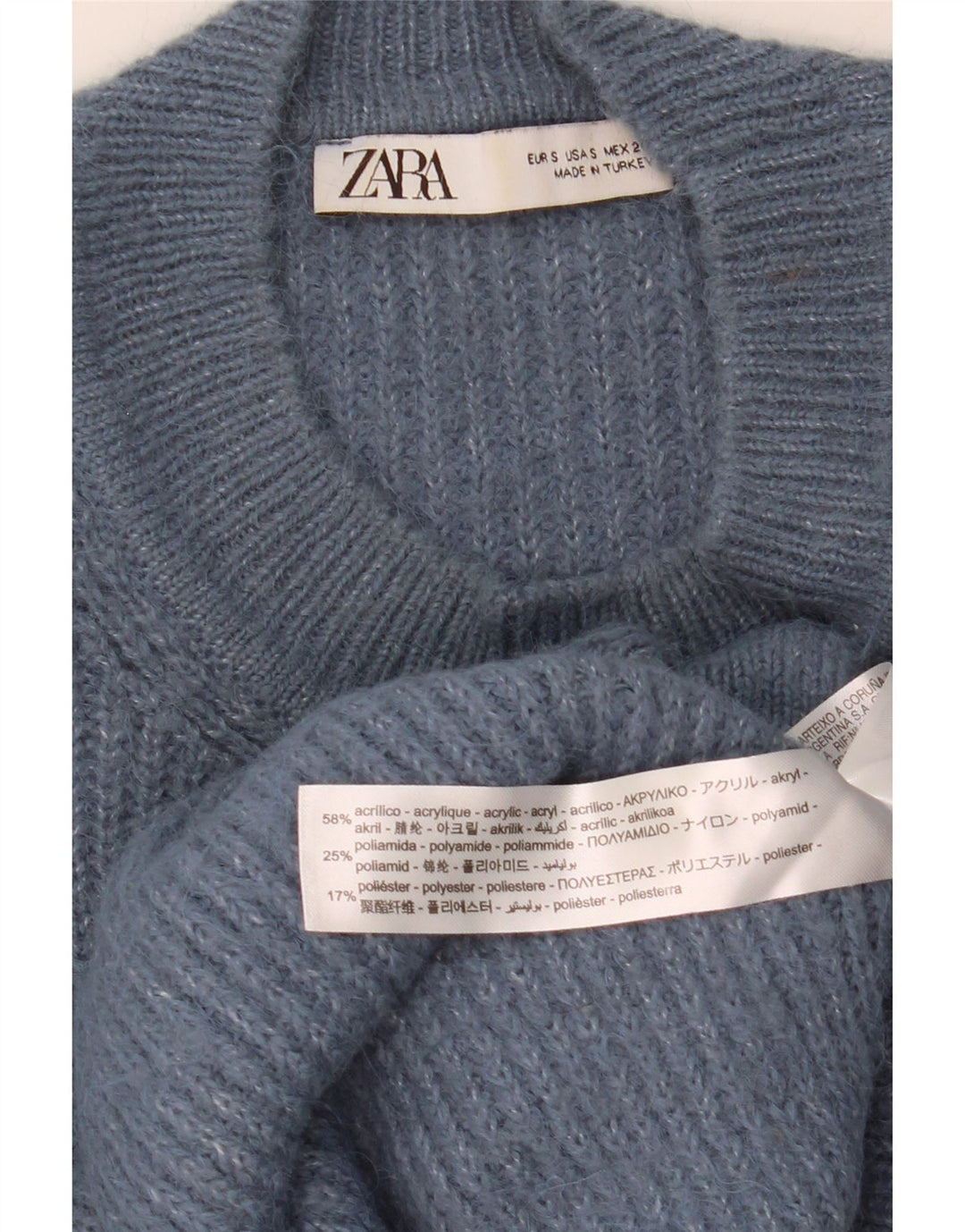 Pulover supradimensionat pentru femei ZARA, cu gât crew, UK 10 Mic, bleumarin