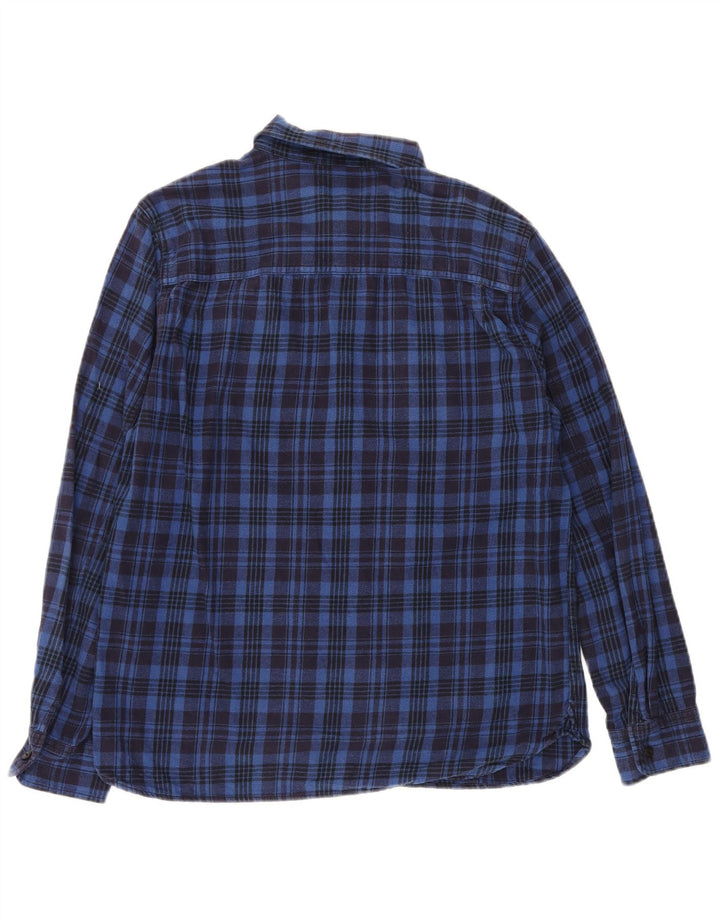 Cămașă de flanel CONVERSE pentru bărbați, bumbac cu carouri albastru mediu