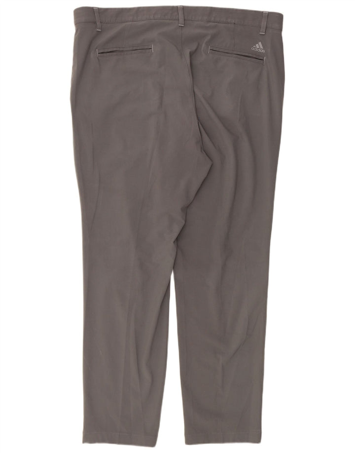 ADIDAS Mens Slim Chino Trousers W38 L30 Grey Polyester