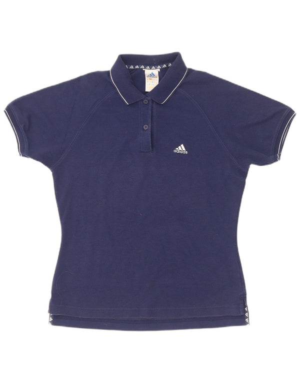 Tricou polo Adidas pentru femei UK 12 Medium Bleumarin Bumbac