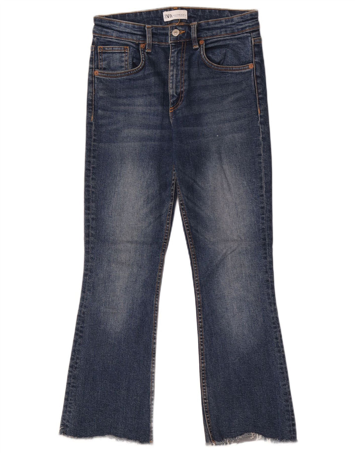 Blugi Zara Femei Bootcut EU 38 Mici W28 L26 Bumbac Albastru