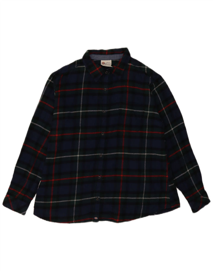 Cămașă de flanel supradimensionată pentru femei DICKIES UK 18 XL, albastru bleumarin, carouri