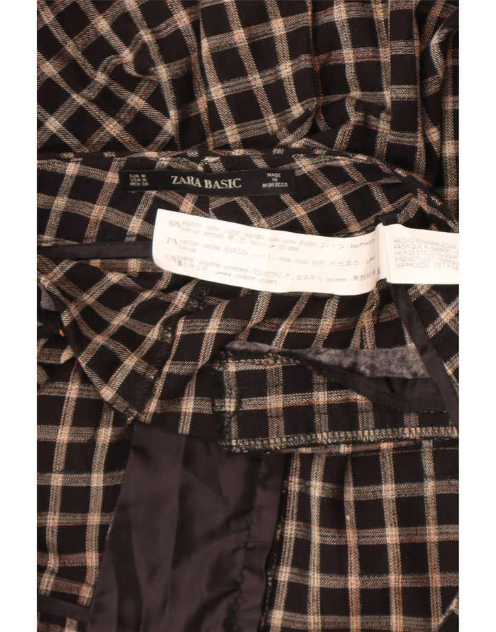 Pantaloni tăiați pentru femei Zara Mediu L28 L23 Bumbac cu carouri negru