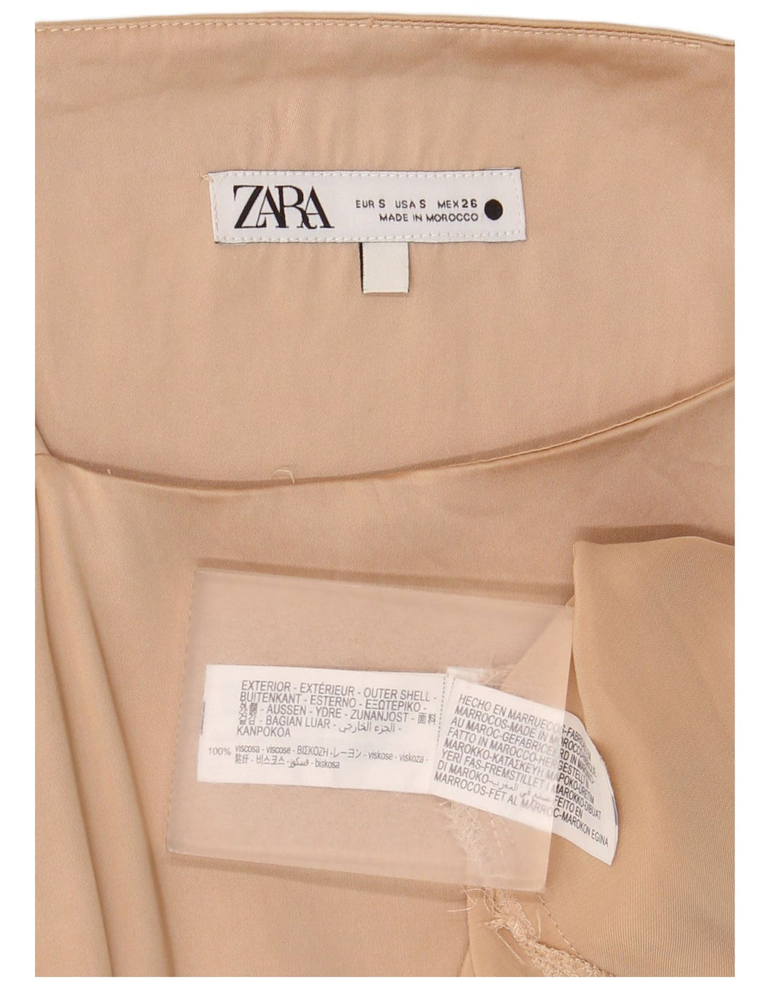 Top camis pentru femei Zara UK 10 Small Beige Viscose
